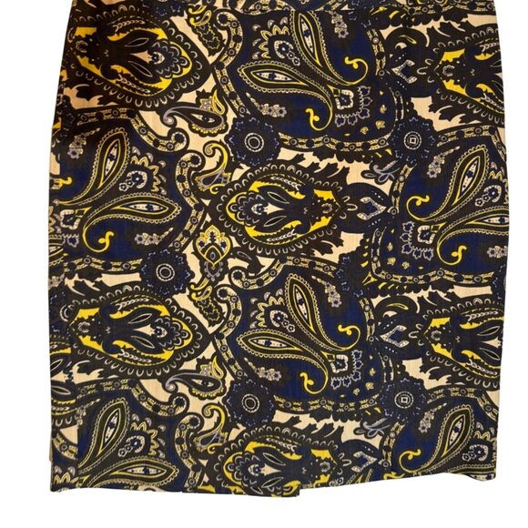 Ann Taylor Paisley Pencil Skirt Size 12  100% Cotton Shell & Polyester Lining - Picture 4 of 12